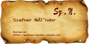 Szafner Nándor névjegykártya