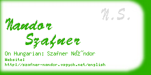 nandor szafner business card